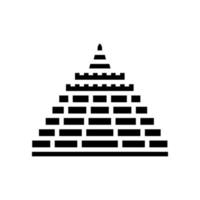 borobudur Aziatisch gebouw glyph pictogram vectorillustratie vector