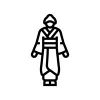 geisha vrouw lijn pictogram vectorillustratie vector