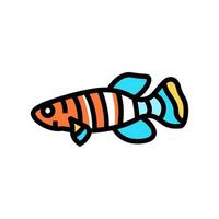 killifish aquarium vissen kleur pictogram vectorillustratie vector