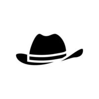 hoed cowboy glyph pictogram vectorillustratie vector