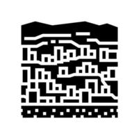 bandiagara stad glyph pictogram vectorillustratie vector