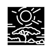 zonsondergang afrikaanse glyph pictogram vectorillustratie vector