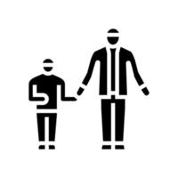 vader en zoon kappers glyph pictogram vectorillustratie vector