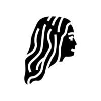 kleur haar glyph pictogram vectorillustratie vector