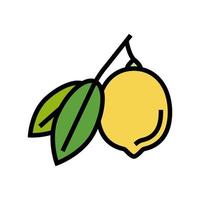 citroenen citrus met blad kleur pictogram vectorillustratie vector