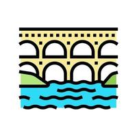 aquaduct bouw kleur pictogram vectorillustratie vector