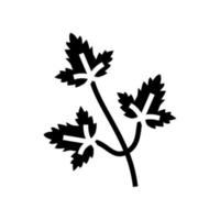 koriander bladeren glyph pictogram vectorillustratie vector