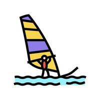 windsurfen extreme sport kleur pictogram vectorillustratie vector