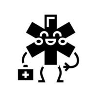 ambulance kinderen EHBO glyph pictogram vectorillustratie vector