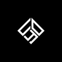 uoy brief logo ontwerp op zwarte achtergrond. uoy creatieve initialen brief logo concept. uoy brief ontwerp. vector