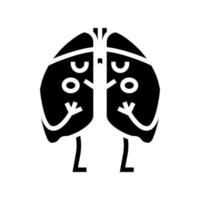 longen kind gezondheid glyph pictogram vectorillustratie vector