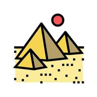 piramide egypte bouw kleur pictogram vectorillustratie vector