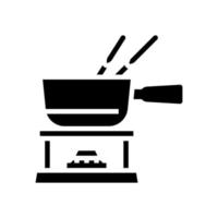 keramische fondue maker glyph pictogram vectorillustratie vector