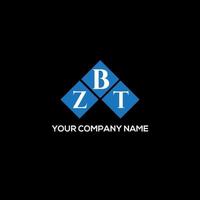 zbt brief logo ontwerp op zwarte achtergrond. zbt creatieve initialen brief logo concept. zbt brief ontwerp. vector