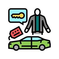 auto detaillering specialist kleur pictogram vectorillustratie vector