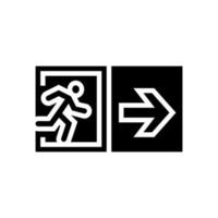 nooduitgang glyph pictogram vectorillustratie vector