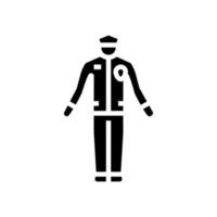 politie werknemer politieagent glyph pictogram vectorillustratie vector