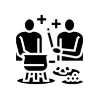 partij fondue glyph pictogram vectorillustratie vector