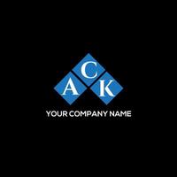 ack brief logo ontwerp op zwarte achtergrond. ack creatieve initialen brief logo concept. ack brief ontwerp. vector