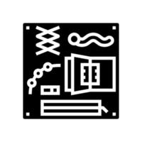 druk bord glyph pictogram vectorillustratie vector