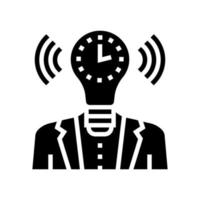 denk gloeilamp glyph pictogram vectorillustratie vector