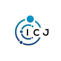 ICJ brief technologie logo ontwerp op witte achtergrond. icj creatieve initialen letter it logo concept. icj-briefontwerp. vector