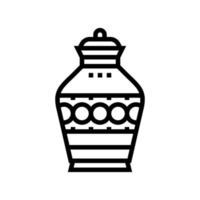 begrafenis urn lijn pictogram vector geïsoleerde illustratie