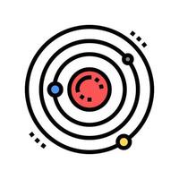 atoomkern kleur pictogram vector geïsoleerde illustratie
