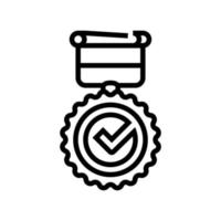 medaille kwaliteit lijn pictogram vectorillustratie vector