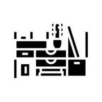 bureaublad organisator glyph pictogram vectorillustratie vector