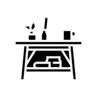 salontafel meubels glyph pictogram vectorillustratie vector