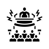 politieke boycot glyph pictogram vectorillustratie vector