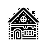 peperkoek huis glyph pictogram vectorillustratie vector