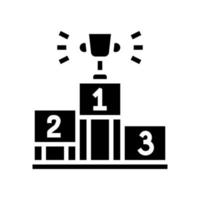 competitie kampioen voetstuk glyph pictogram vectorillustratie vector