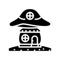 paddestoel huis glyph pictogram vectorillustratie vector