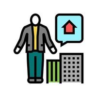 property manager kleur pictogram vectorillustratie vector