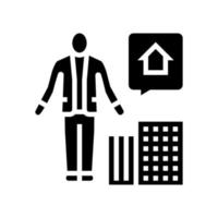 property manager glyph pictogram vectorillustratie vector