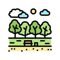 lente park kleur pictogram vectorillustratie vector