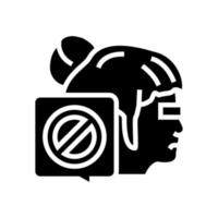 geannuleerd kind meisje glyph pictogram vectorillustratie vector