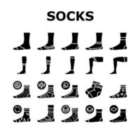 sokken stof accessoire collectie iconen set vector