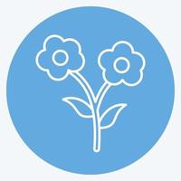 pictogram bloemen. geschikt voor stadsparksymbool. blauwe ogen stijl. eenvoudig ontwerp bewerkbaar. ontwerp sjabloon vector. eenvoudige illustratie vector