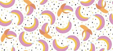 naadloos patroon met roze en gele bananen vector