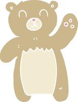 egale kleurenillustratie van een cartoonteddybeer vector