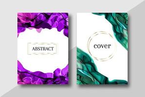 juweel toned alcohol inkt cover set vector