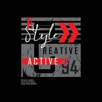 actieve stijl illustratie typografie. perfect voor het ontwerpen van t-shirts, shirts, hoodies, posters, prints vector