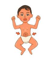 baby koliek cartoon vector