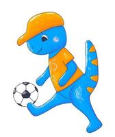 dino aan het voetballen.eps vector