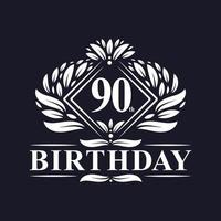 90 jaar verjaardagslogo, luxe 90e verjaardagsviering. vector