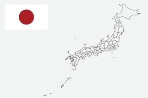 kaart en vlag van japan vector