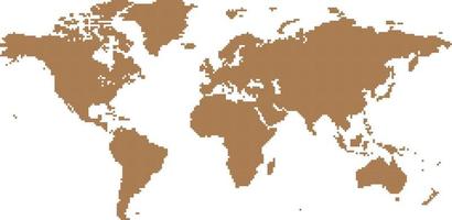 wereldkaart in bruine vorm vector